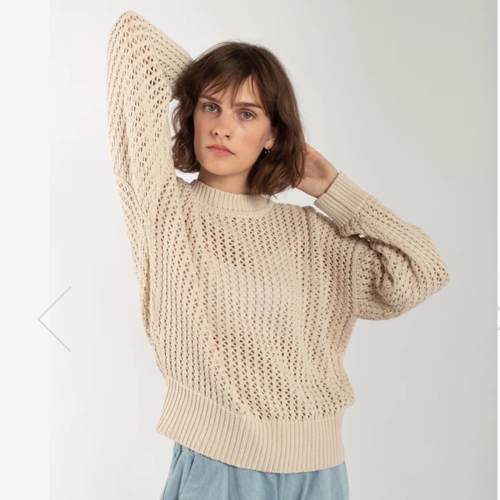 NWOT Micaela Greg Cream Ridge Pullover - Picture 5 of 11
